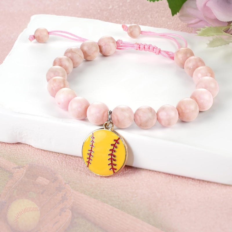Sereney Soccer Volleyball Pickleball Softball Gifts for Girls, Adjustable Pink Beaded Bracelet as Owl Horse Flamingo Gifts for Women Daughter Niece Sister - Image 2